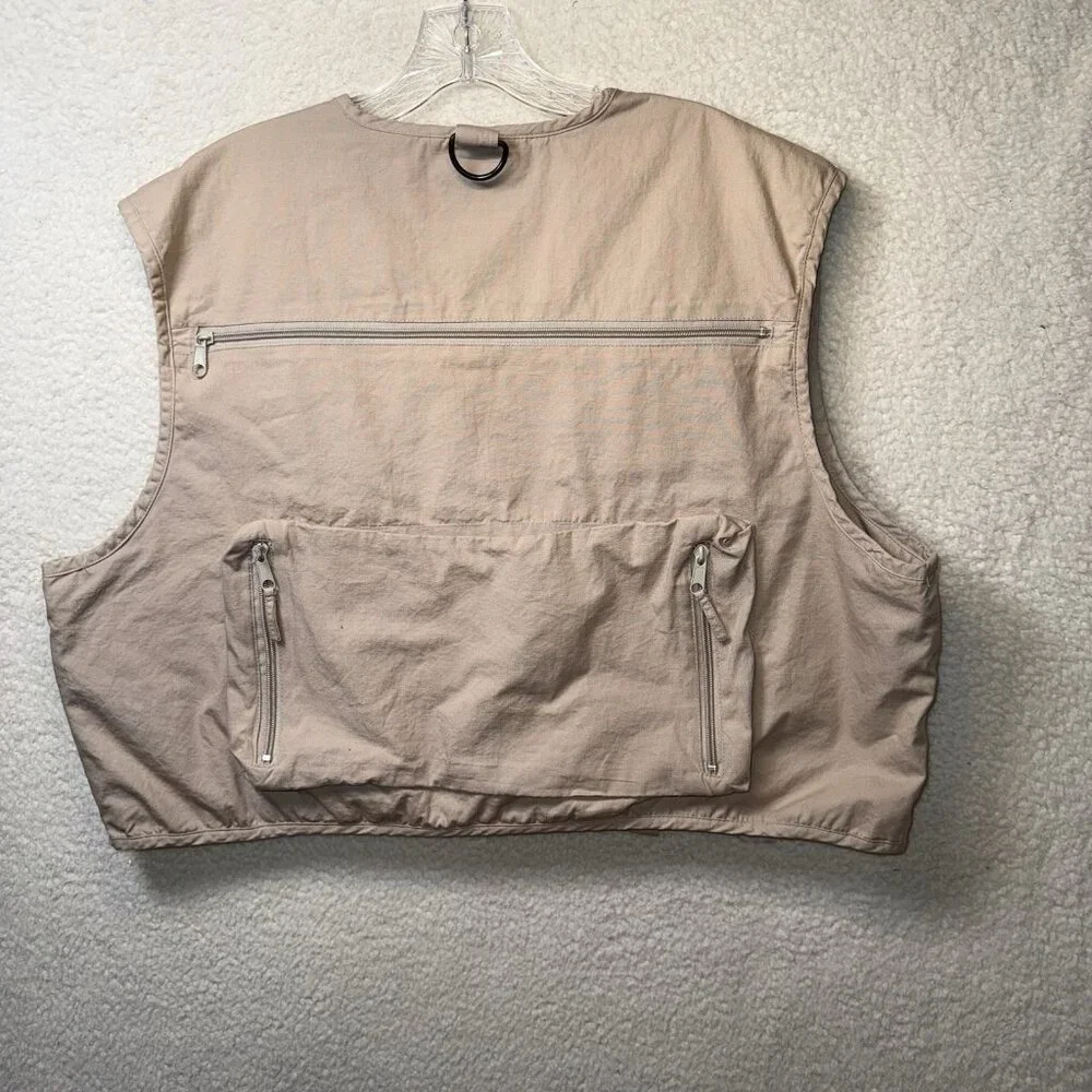 White River Fly Trout Fishing Outdoor Khaki Tackle Bait Vest Large Pockets - Picture 4 of 6